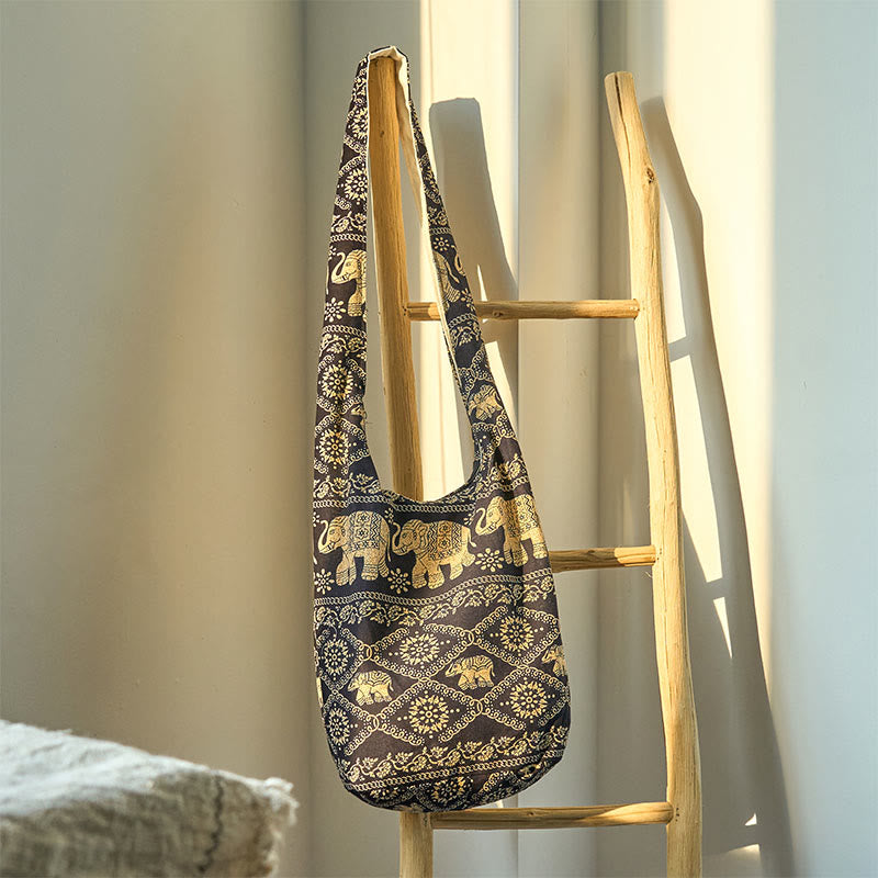 Nimara Ritual Cotton Elephant Stripes Crossbody Bag Shoulder Bag