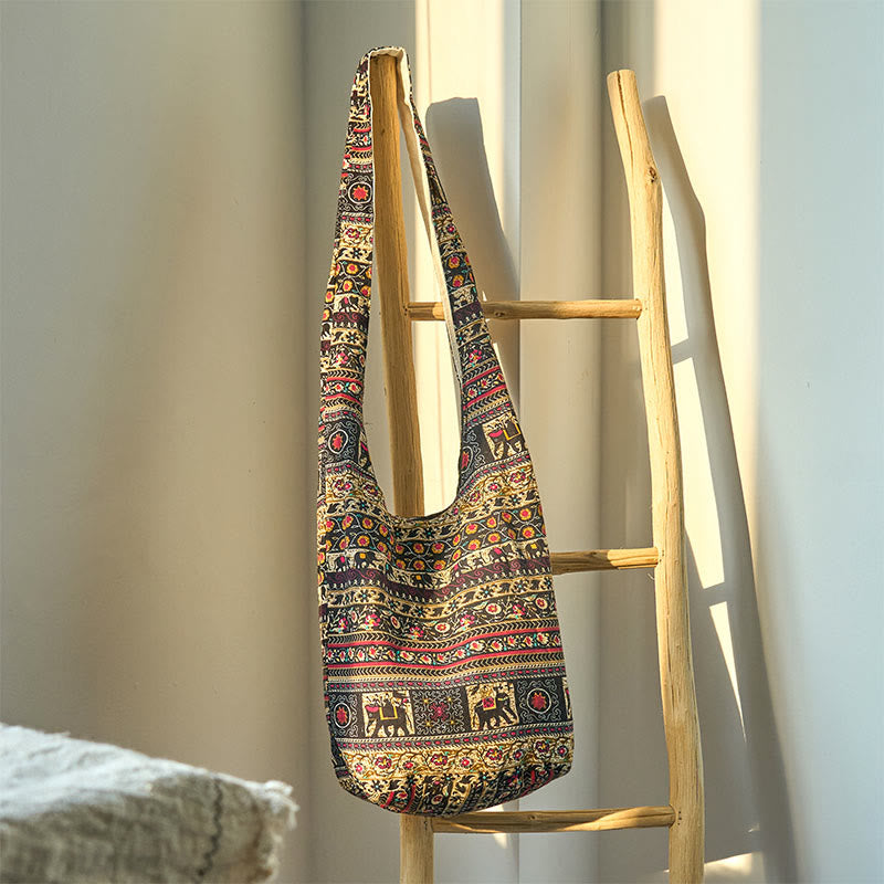Nimara Ritual Cotton Elephant Stripes Crossbody Bag Shoulder Bag