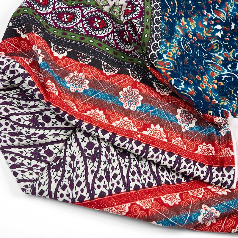 Nimara Ritual Colored Stripes Pattern Cotton Shoulder Bag