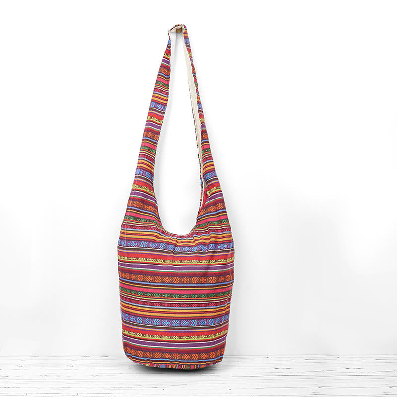 Nimara Ritual Cotton Stripes Pattern Crossbody Bag Shoulder Bag