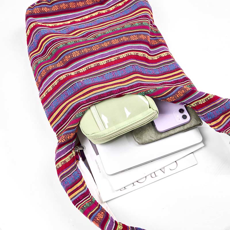 Nimara Ritual Cotton Stripes Pattern Crossbody Bag Shoulder Bag