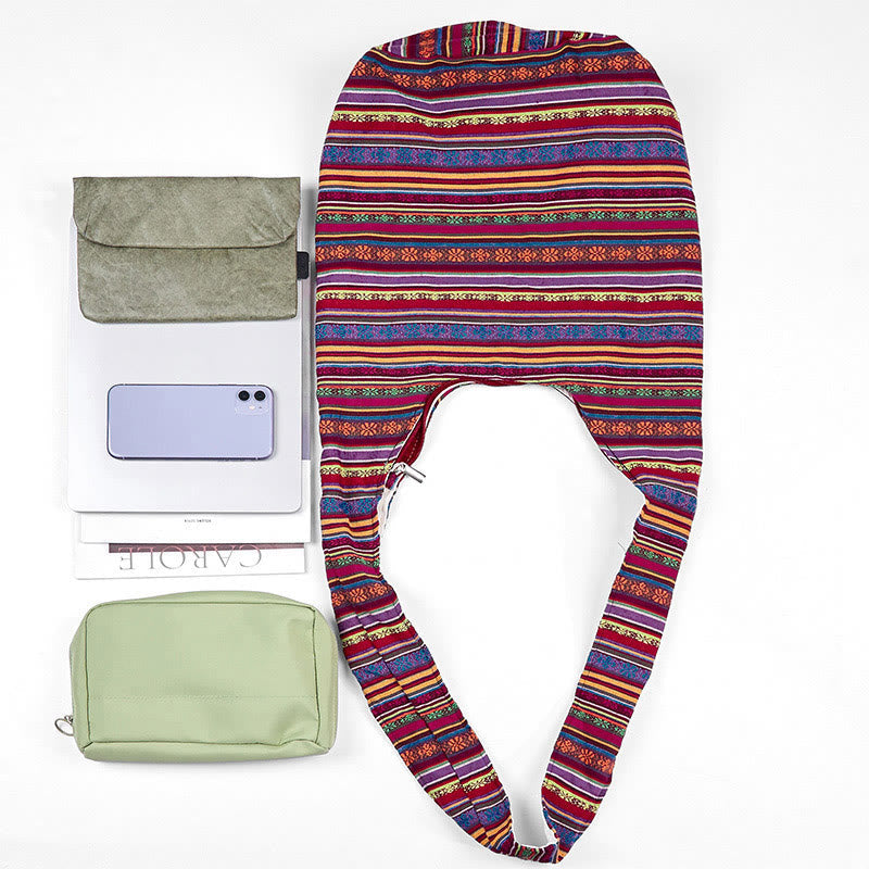 Nimara Ritual Cotton Stripes Pattern Crossbody Bag Shoulder Bag