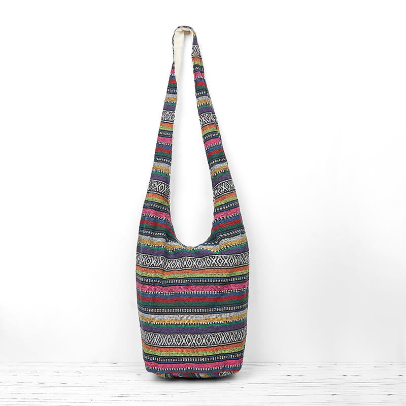 Nimara Ritual Cotton Stripes Pattern Crossbody Bag Shoulder Bag