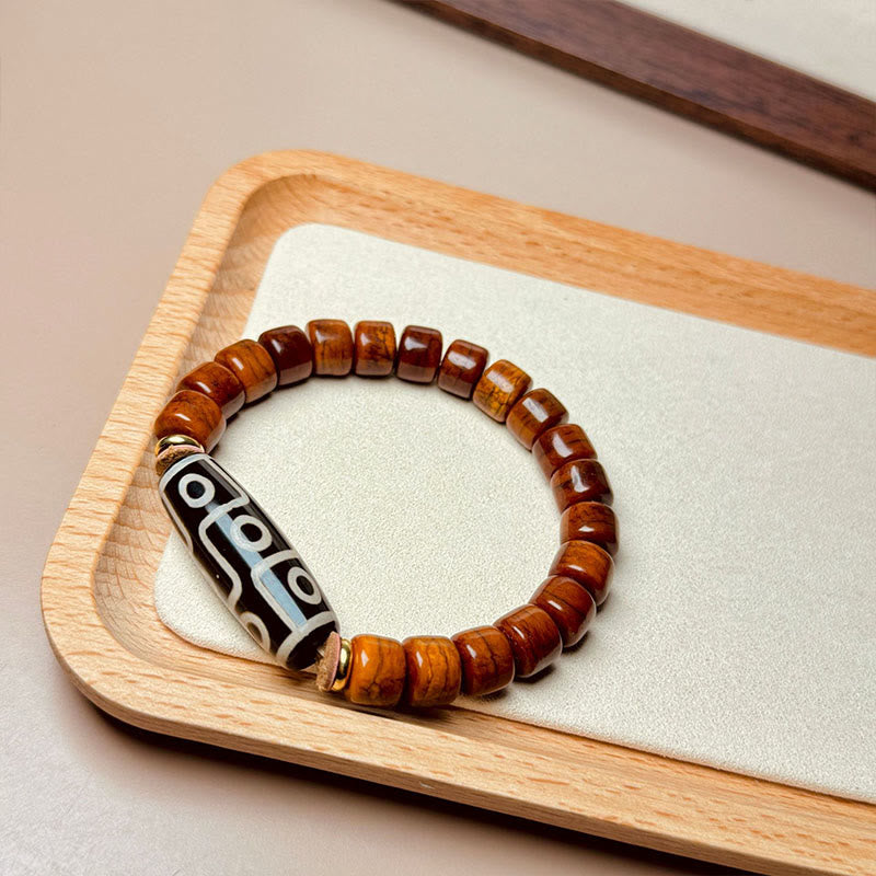 Nimara Ritual Tibetan Bone Beads Nine-Eye Dzi Bead Protection Bracelet