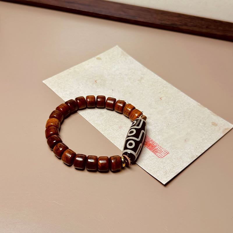 Nimara Ritual Tibetan Bone Beads Nine-Eye Dzi Bead Protection Bracelet