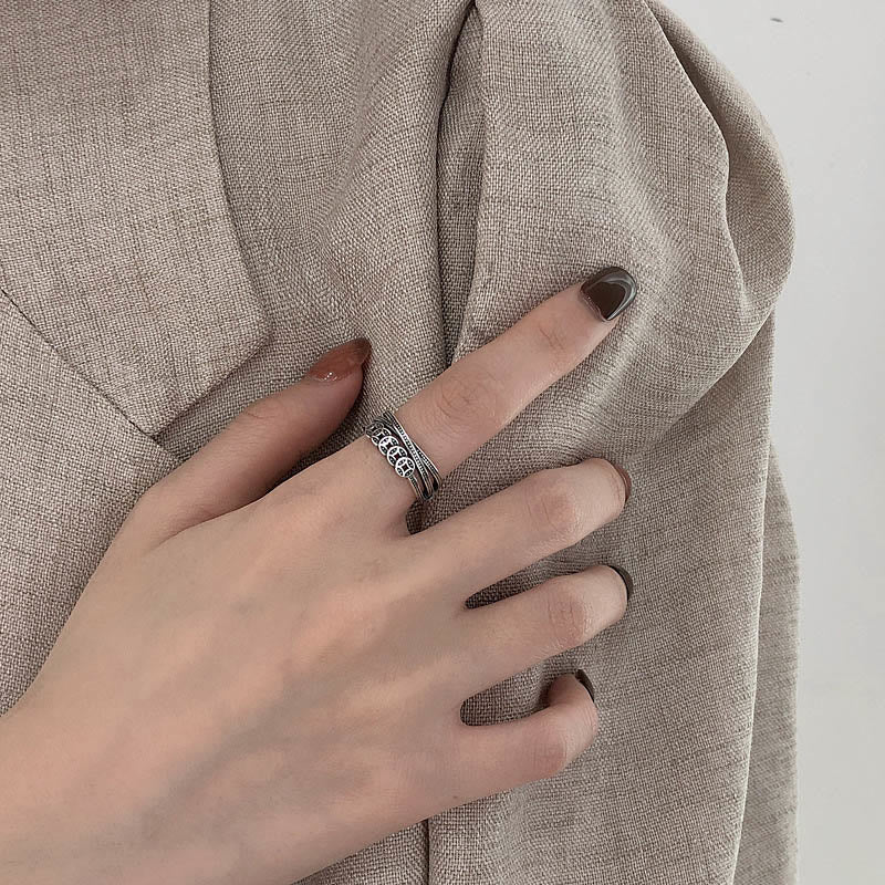 Nimara Ritual 925 Sterling Silver Copper Coins Wealth Blessing Adjustable Ring