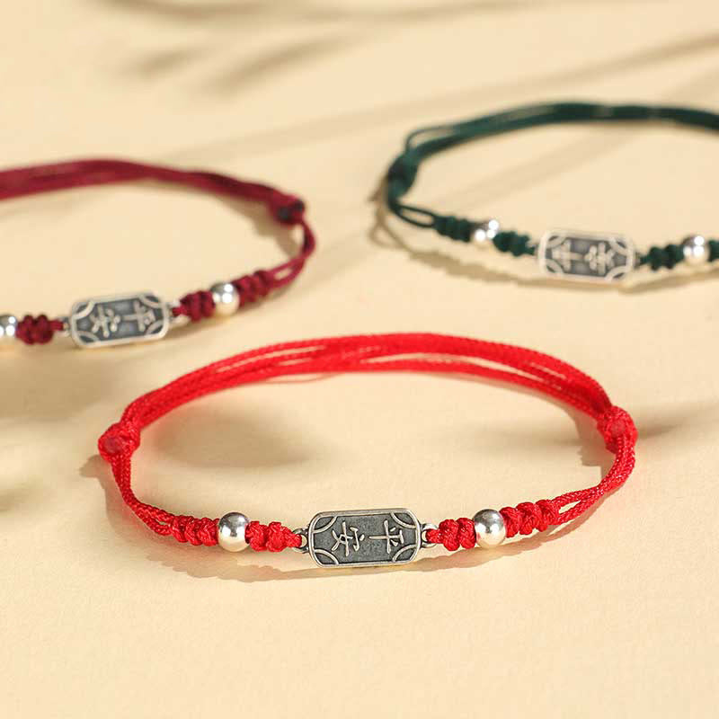 Nimara Ritual Handmade 925 Sterling Silver Peace And Joy Safe Well Protection Braided Bracelet