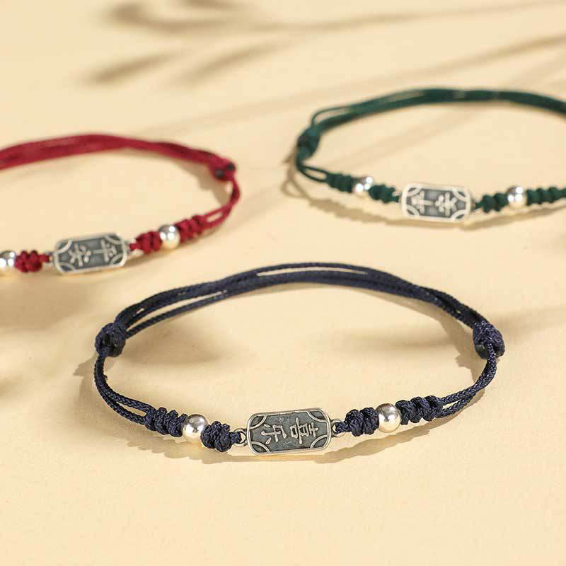 Nimara Ritual Handmade 925 Sterling Silver Peace And Joy Safe Well Protection Braided Bracelet