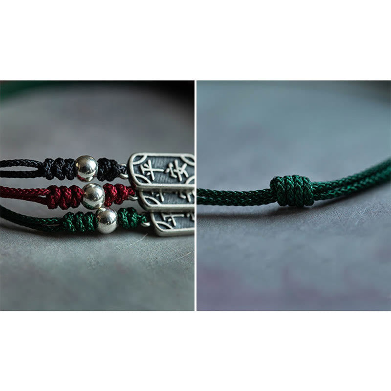 Nimara Ritual Handmade 925 Sterling Silver Peace And Joy Safe Well Protection Braided Bracelet