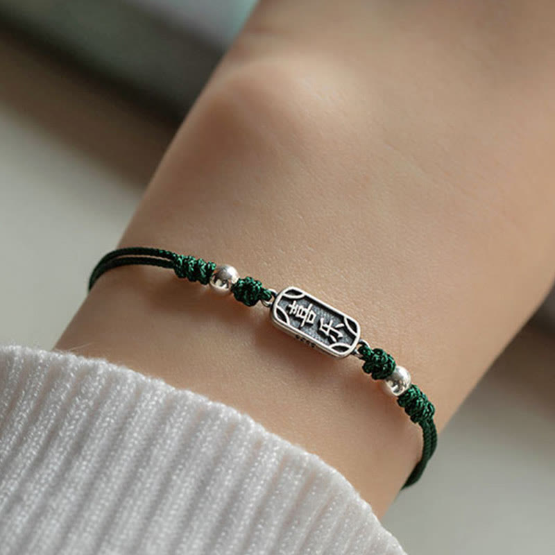 Nimara Ritual Handmade 925 Sterling Silver Peace And Joy Safe Well Protection Braided Bracelet