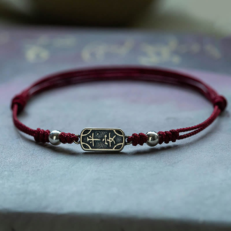 Nimara Ritual Handmade 925 Sterling Silver Peace And Joy Safe Well Protection Braided Bracelet