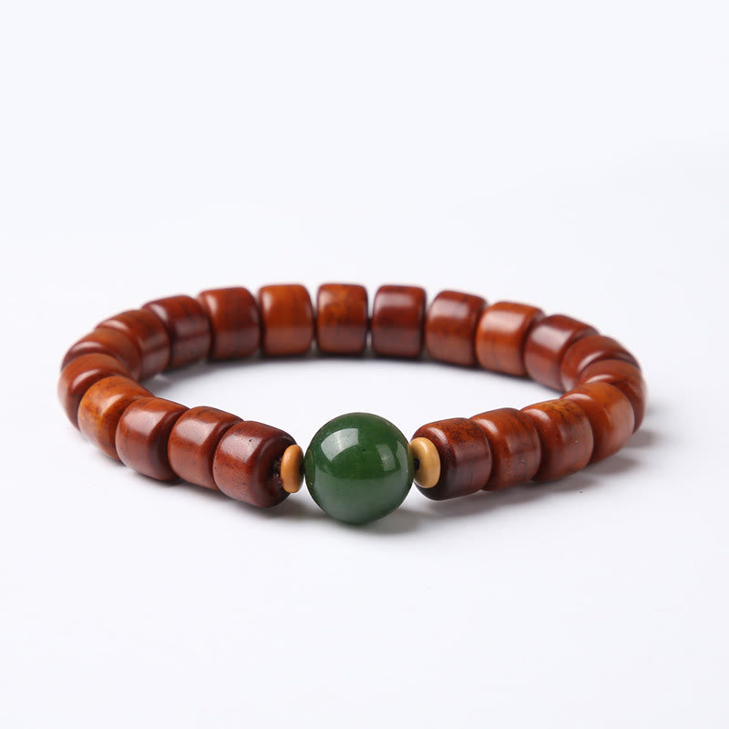 Nimara Ritual Tibetan Bone Beads Three-Eyed Dzi Bead Sheep Horn Red Agate Strength Bracelet