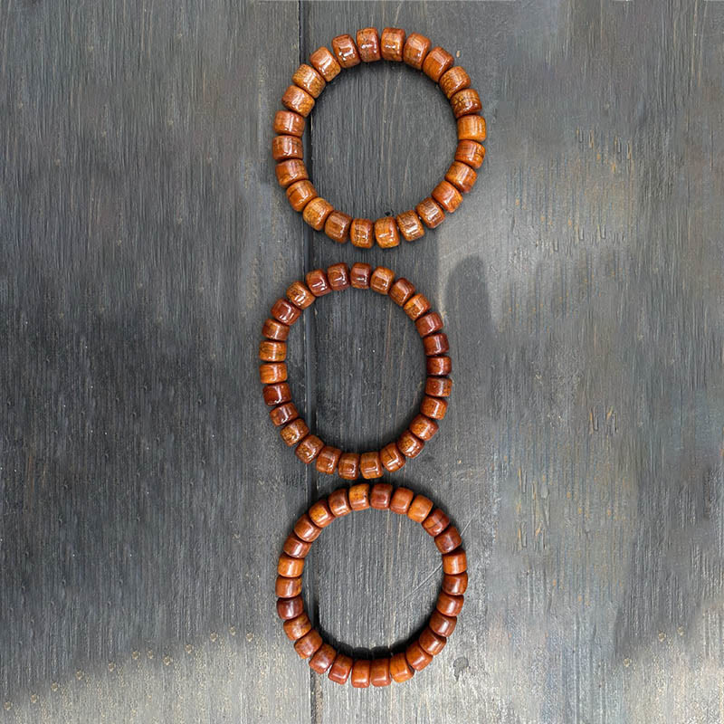 Nimara Ritual Tibetan Bone Beads Three-Eyed Dzi Bead Sheep Horn Red Agate Strength Bracelet
