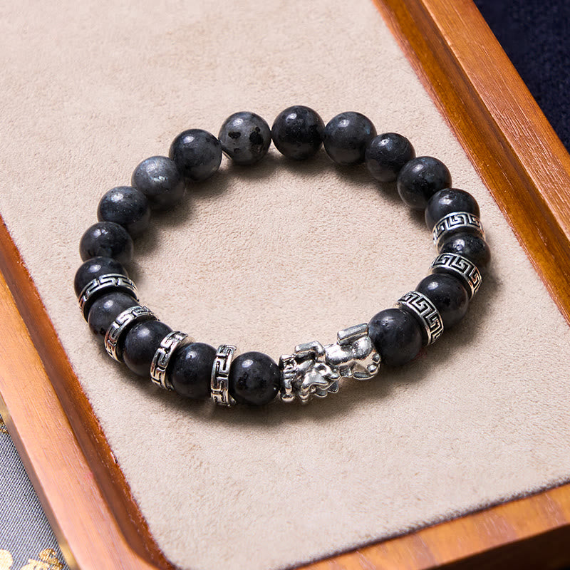 Nimara Ritual Black Glitter Stone PiXiu Power Bracelet