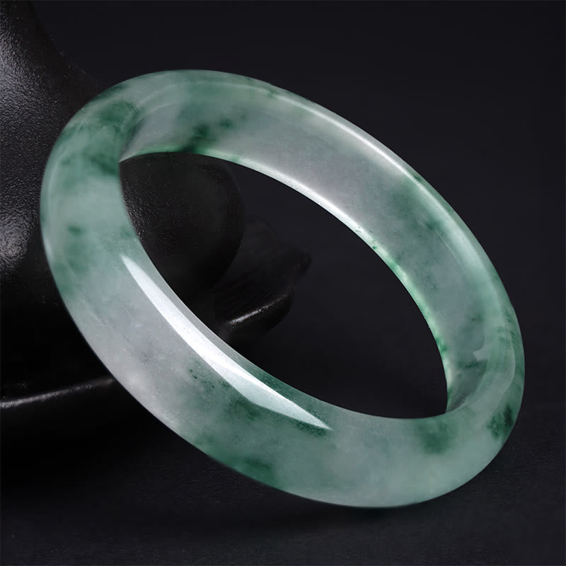 Nimara Ritual Natural Jade Floating Flower Luck Bracelet Bangle