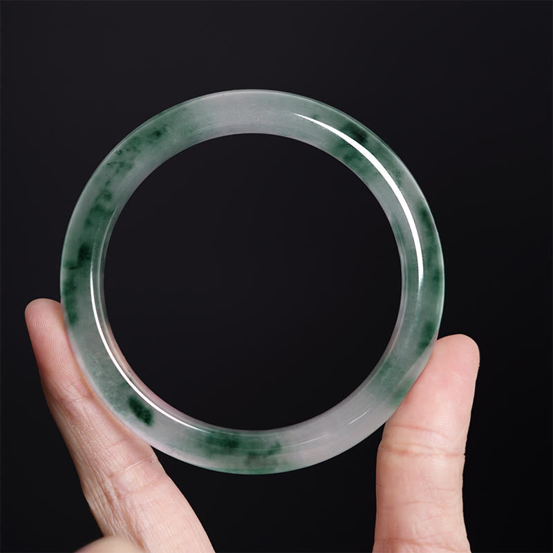 Nimara Ritual Natural Jade Floating Flower Luck Bracelet Bangle