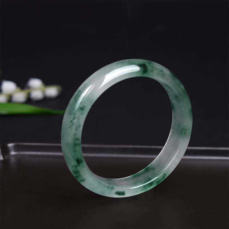 Nimara Ritual Natural Jade Floating Flower Luck Bracelet Bangle