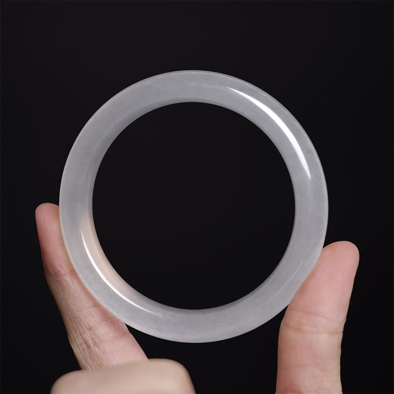 Nimara Ritual Natural White Chalcedony Positive Bracelet Bangle