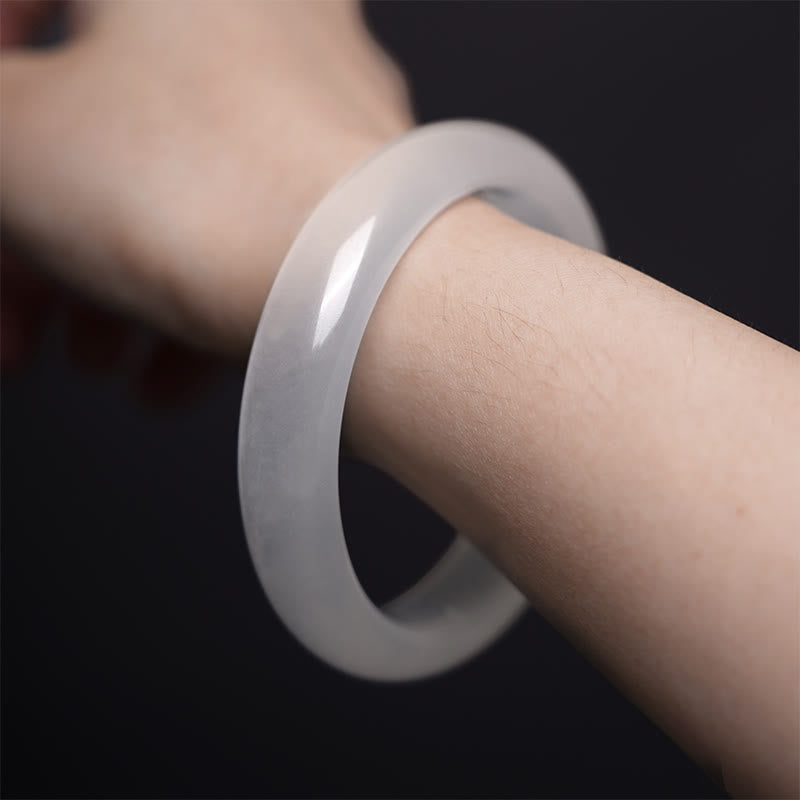 Nimara Ritual Natural White Chalcedony Positive Bracelet Bangle