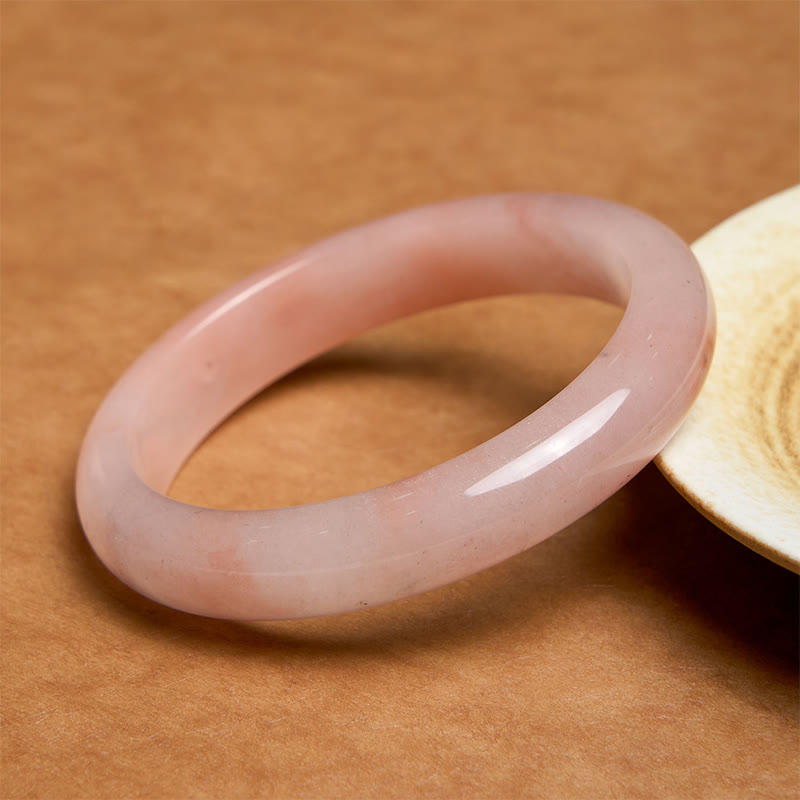 Nimara Ritual Pink Golden Silk Jade Wealth Luck Bracelet Bangle
