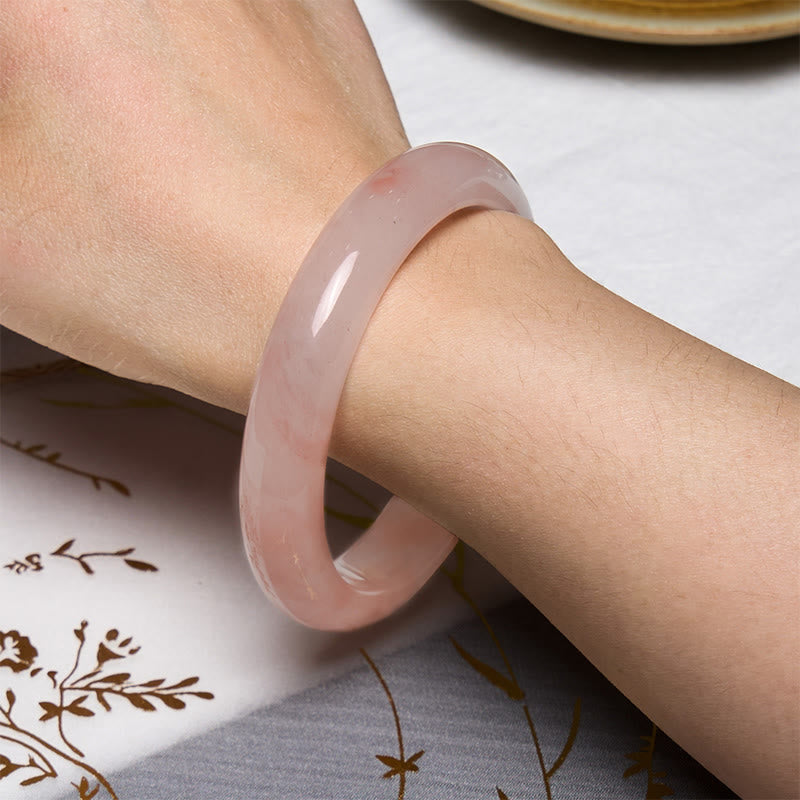 Nimara Ritual Pink Golden Silk Jade Wealth Luck Bracelet Bangle