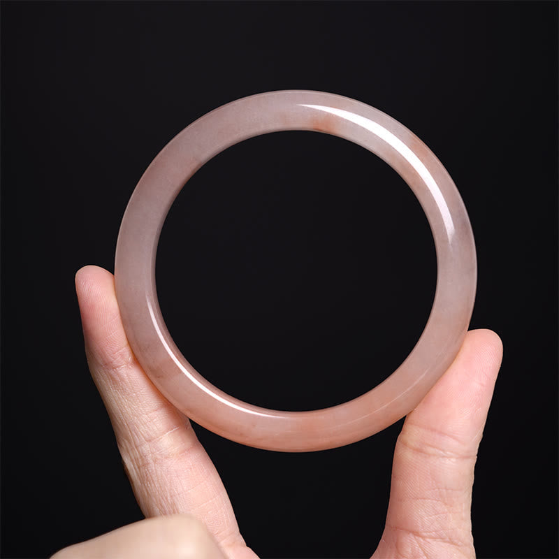 Nimara Ritual Pink Golden Silk Jade Wealth Luck Bracelet Bangle