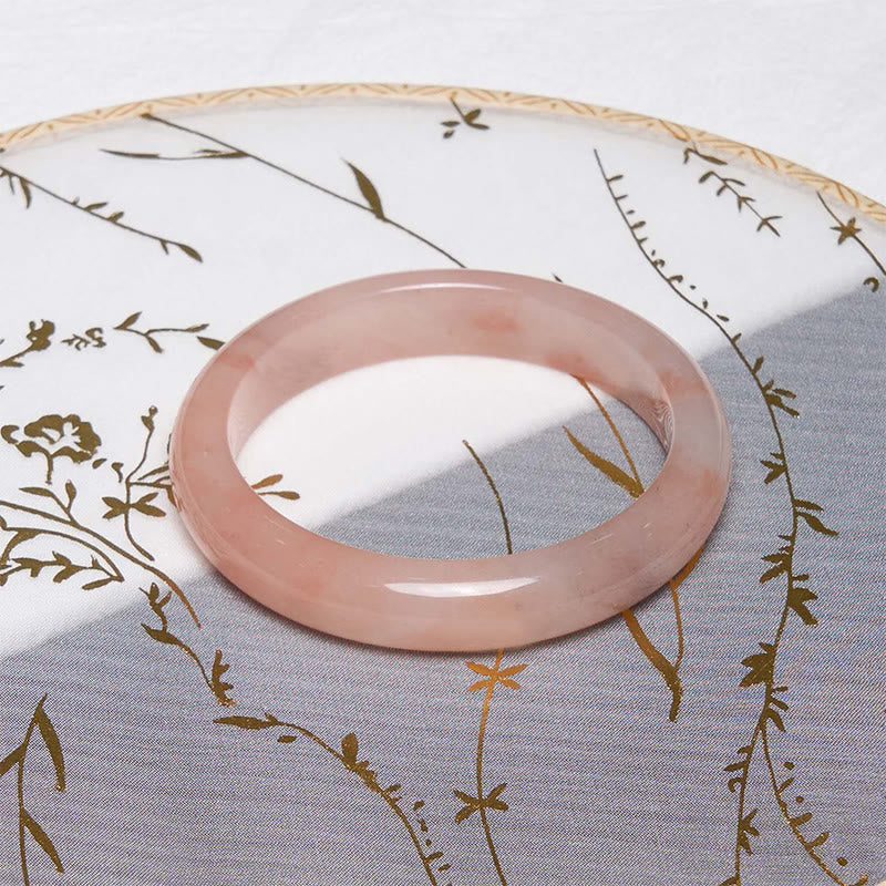Nimara Ritual Pink Golden Silk Jade Wealth Luck Bracelet Bangle