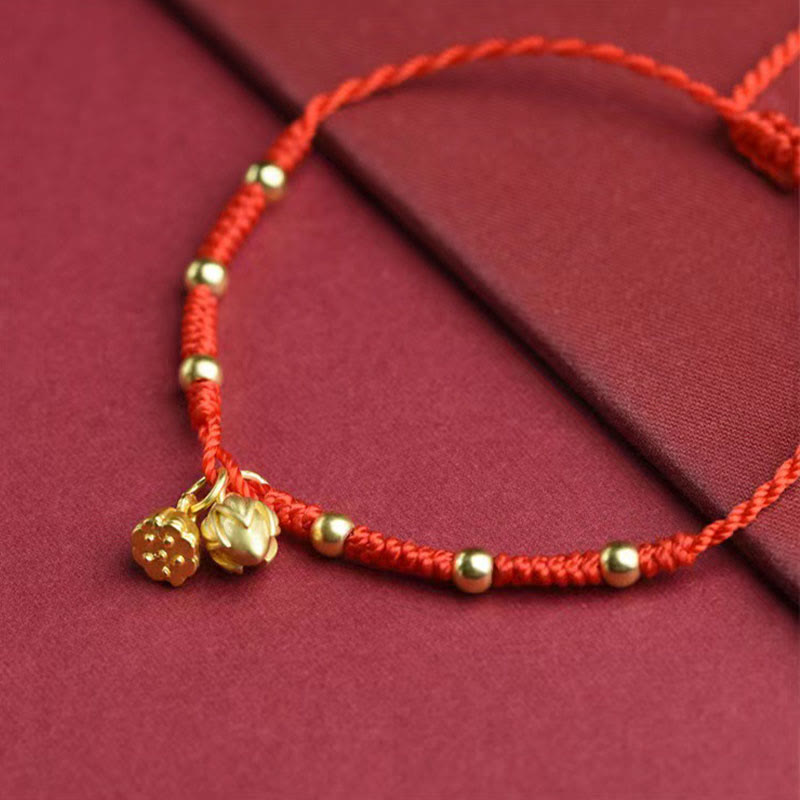 Nimara Ritual Lotus Pod Charm Luck String Rope Anklet