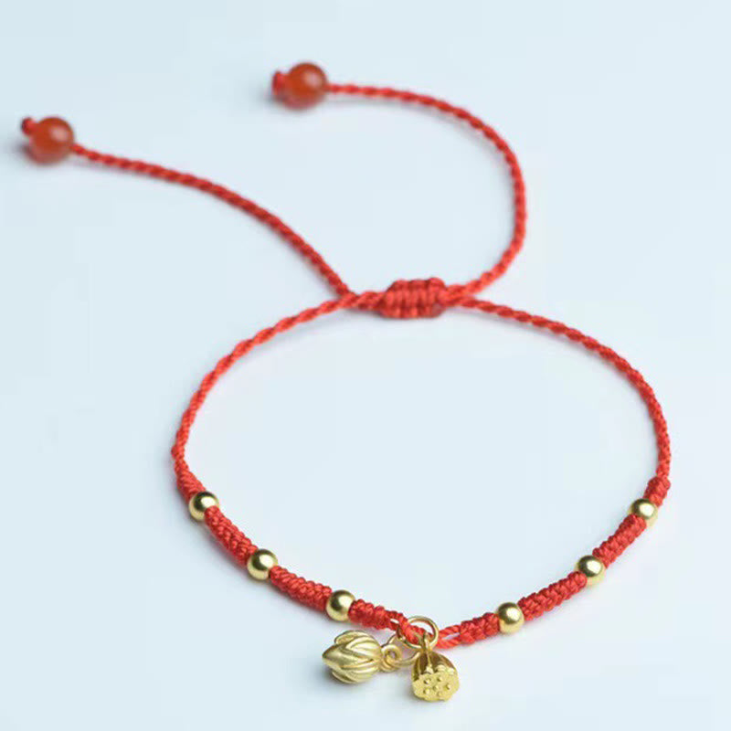 Nimara Ritual Lotus Pod Charm Luck String Rope Anklet