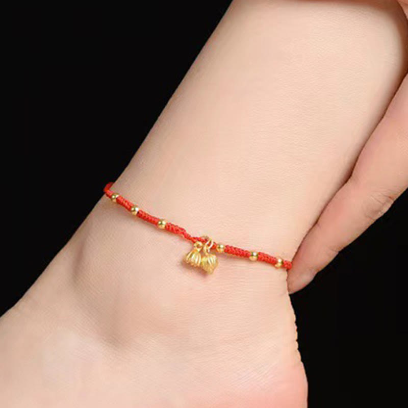 Nimara Ritual Lotus Pod Charm Luck String Rope Anklet