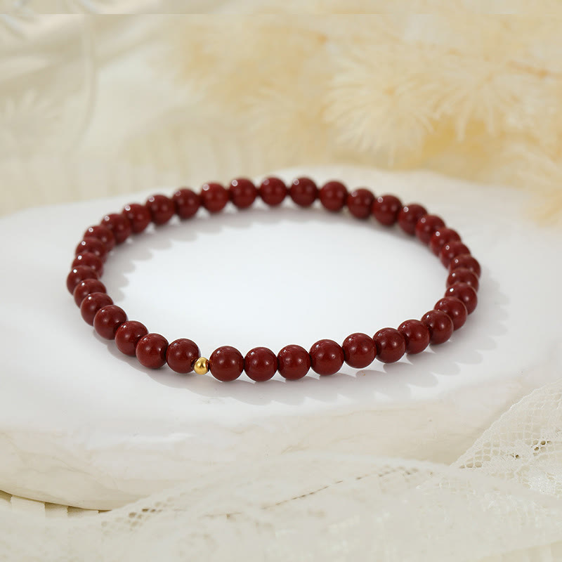 Nimara Ritual 925 Sterling Silver Cinnabar Beads Blessing Anklet