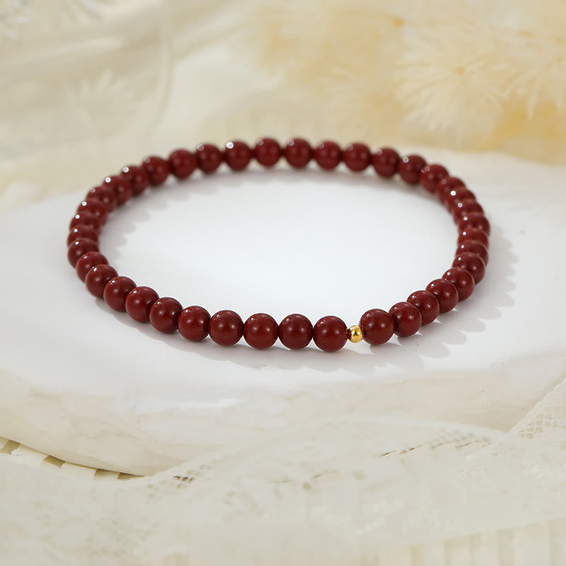 Nimara Ritual 925 Sterling Silver Cinnabar Beads Blessing Anklet