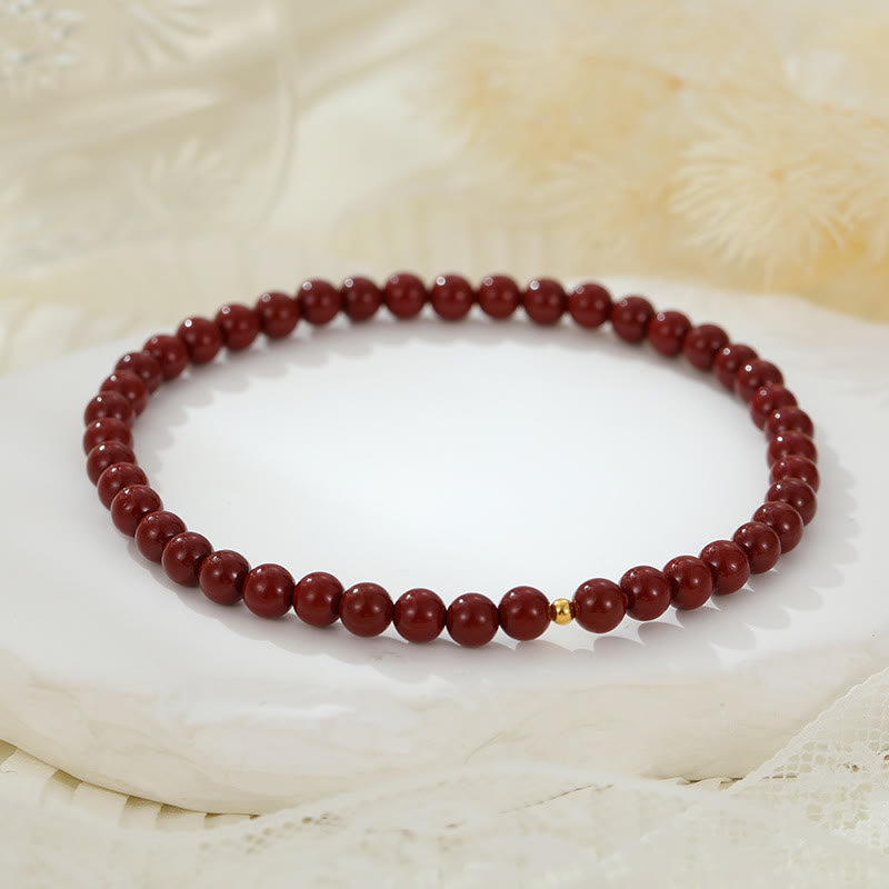 Nimara Ritual 925 Sterling Silver Cinnabar Beads Blessing Anklet