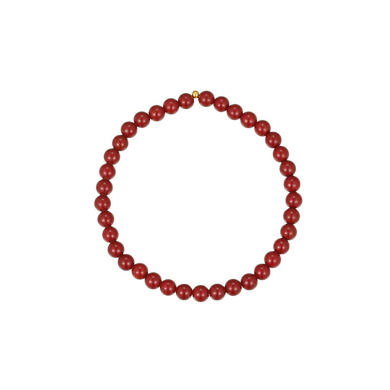 Nimara Ritual 925 Sterling Silver Cinnabar Beads Blessing Anklet