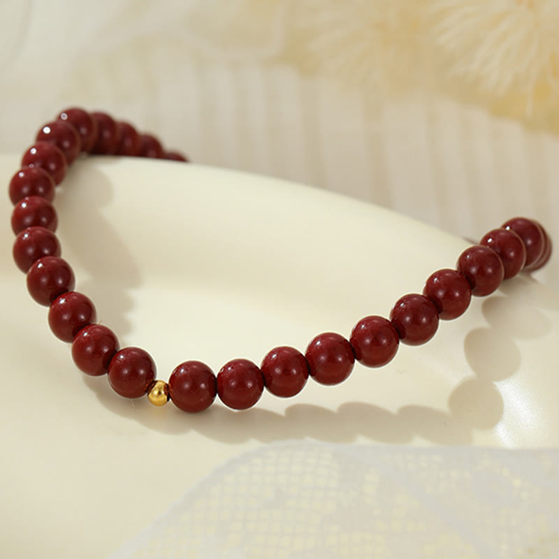 Nimara Ritual 925 Sterling Silver Cinnabar Beads Blessing Anklet