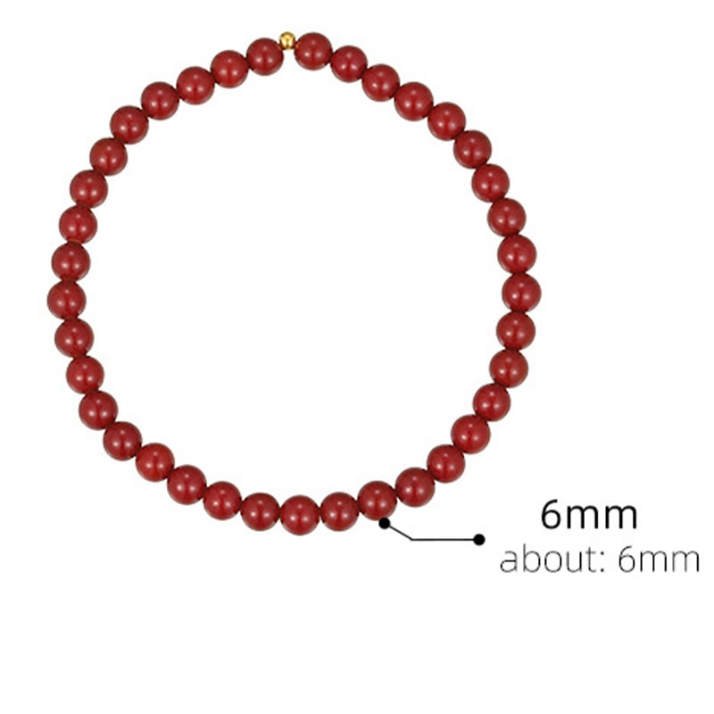 Nimara Ritual 925 Sterling Silver Cinnabar Beads Blessing Anklet