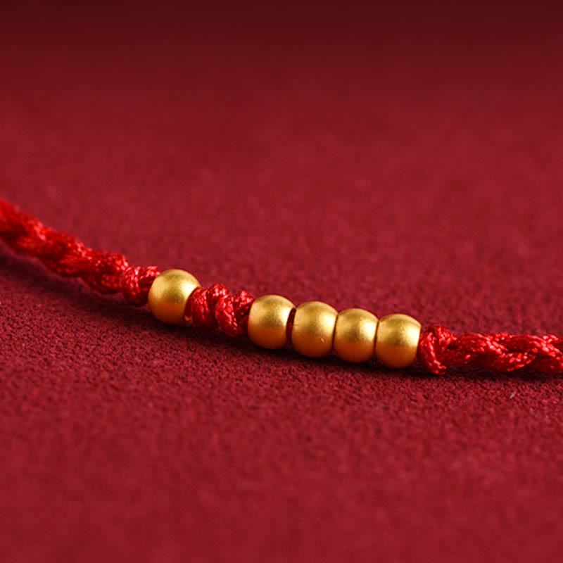 Nimara Ritual 999 Gold Beads Luck Braided Protection Couple Bracelet