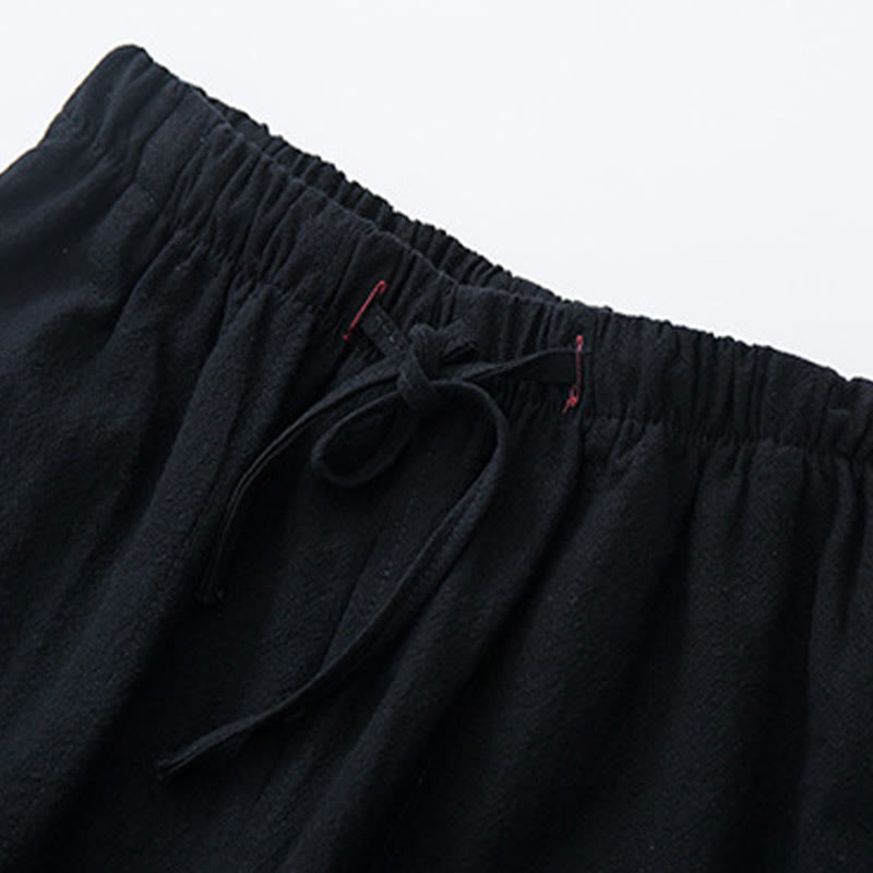 Nimara Ritual Men's Solid Color Cotton Casual Drawstring Pants With Pockets