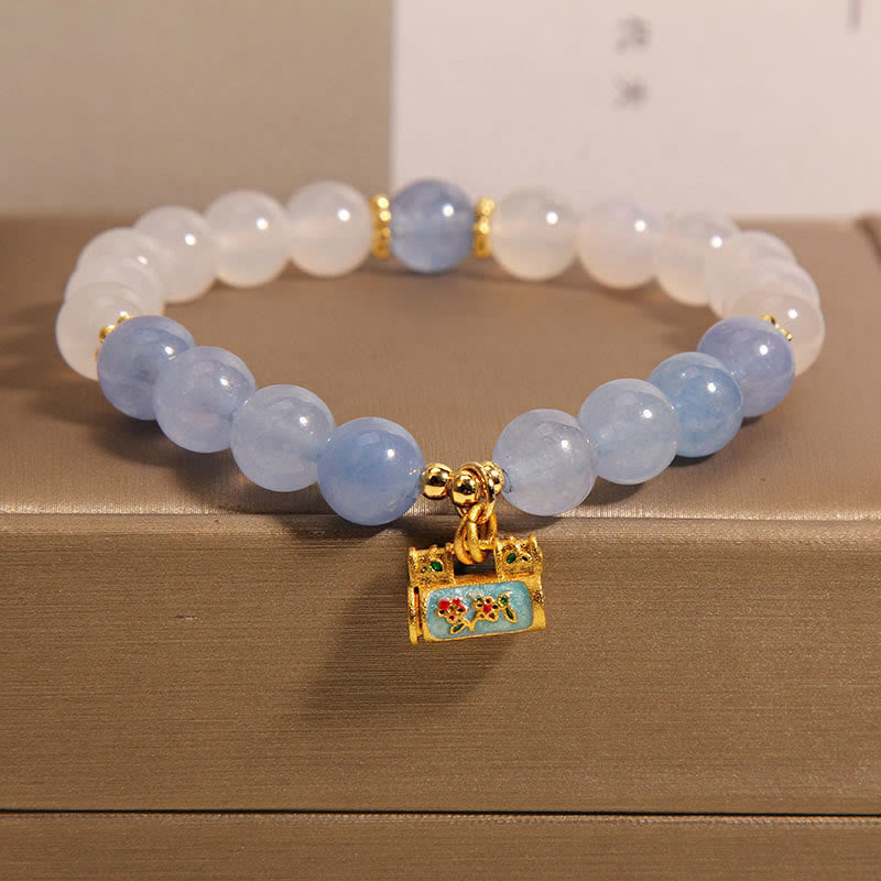 Nimara Ritual Natural White Agate Aquamarine Protection Bracelet