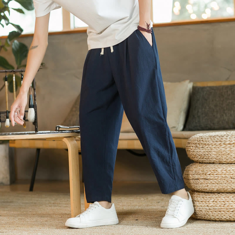 Nimara Ritual Summer Men's Cotton Pants With Pockets