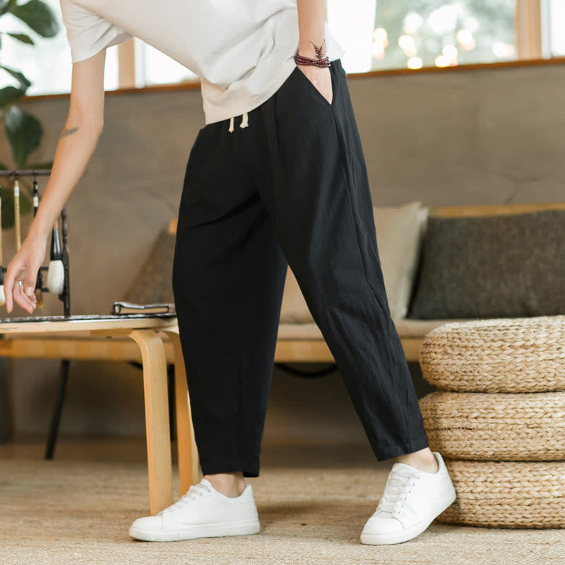Nimara Ritual Summer Men's Cotton Pants With Pockets