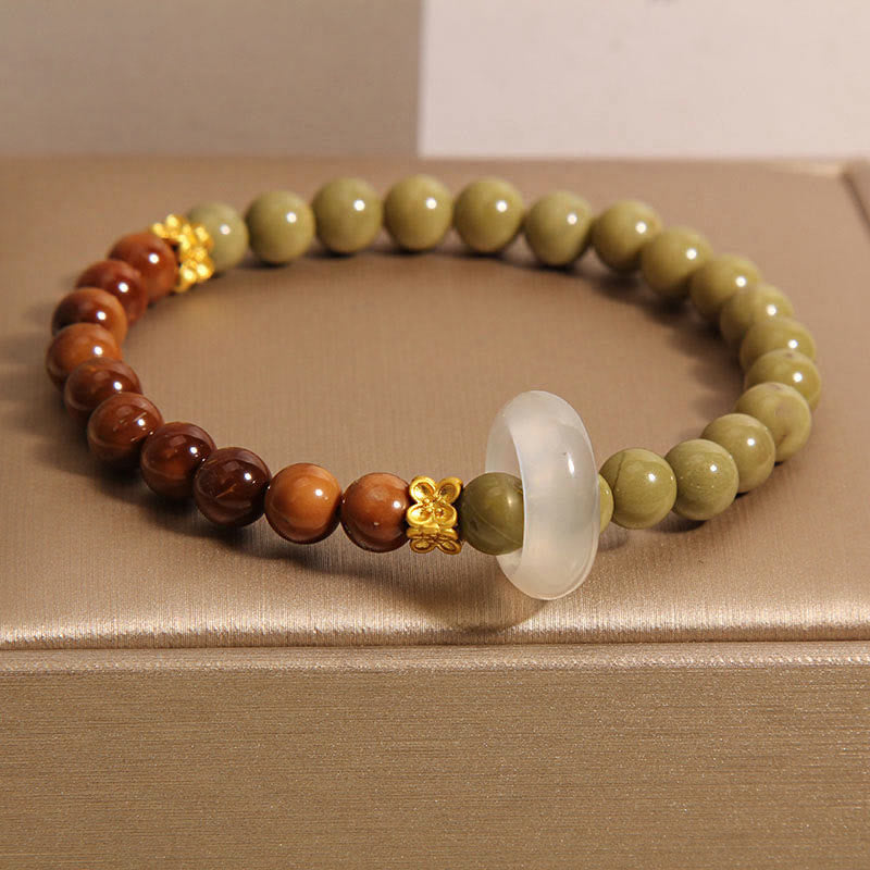 Nimara Ritual Natural Alashan Agate Kuka Seed Encourage Bracelet