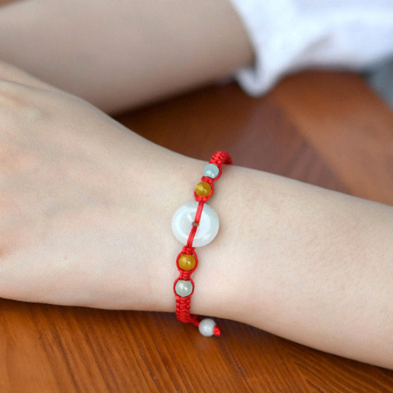 Nimara Ritual Jade Peace Buckle Luck Red String Bracelet