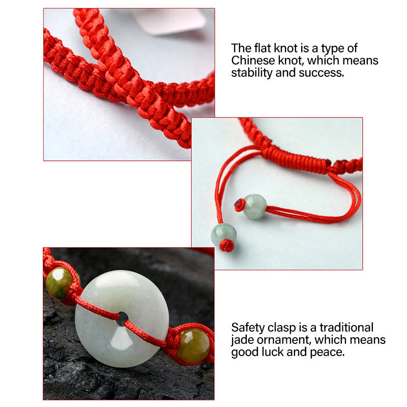 Nimara Ritual Jade Peace Buckle Luck Red String Bracelet