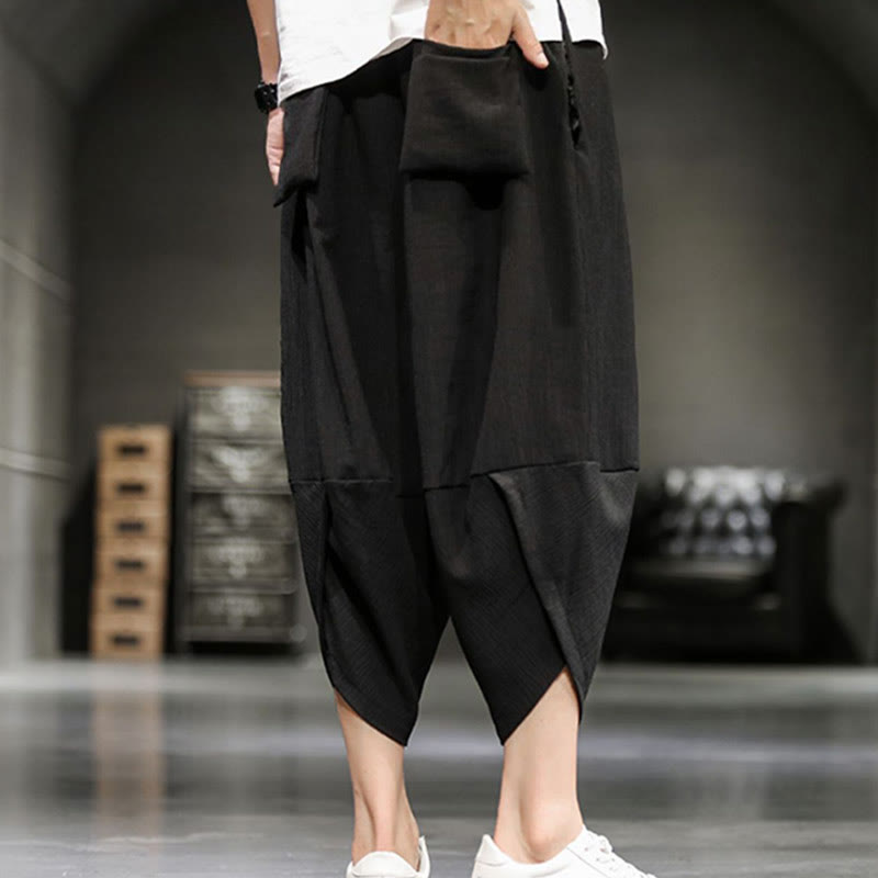 Nimara Ritual Summer Solid Men's Cropped Pants With Pockets