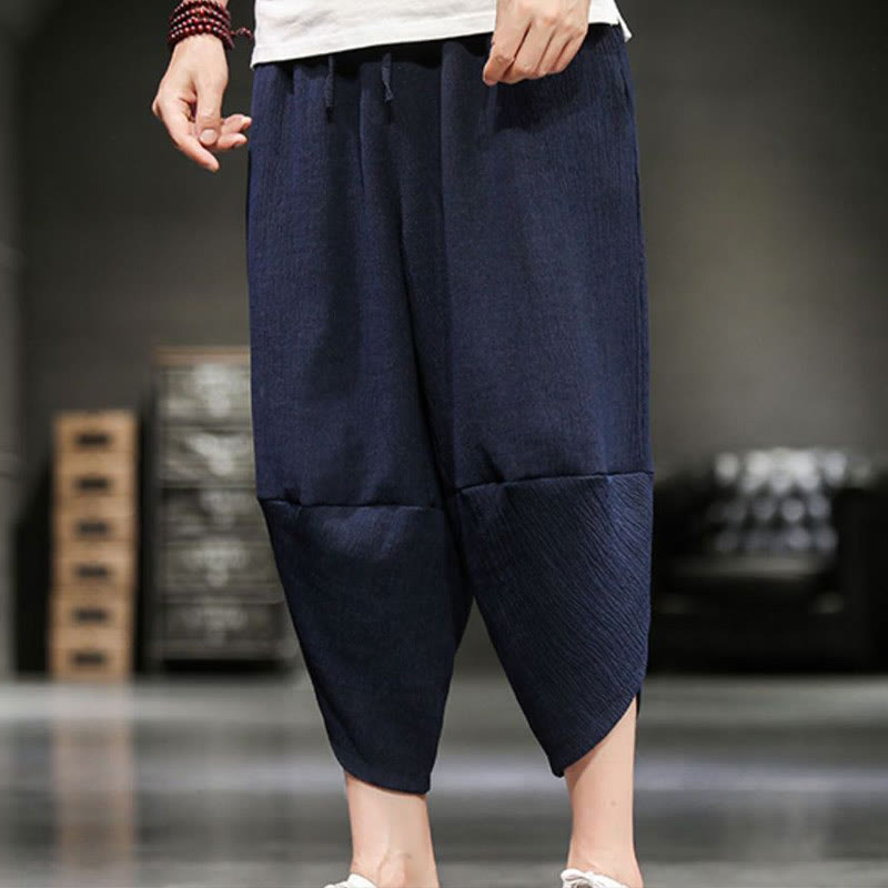Nimara Ritual Summer Solid Men's Cropped Pants With Pockets