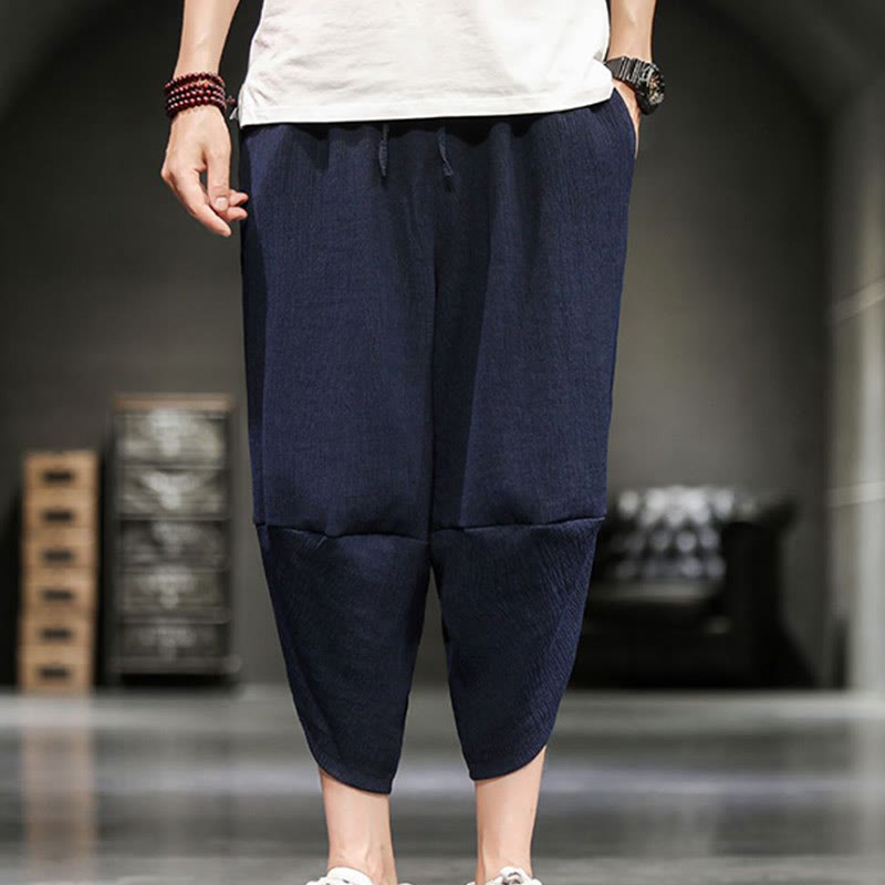 Nimara Ritual Summer Solid Men's Cropped Pants With Pockets