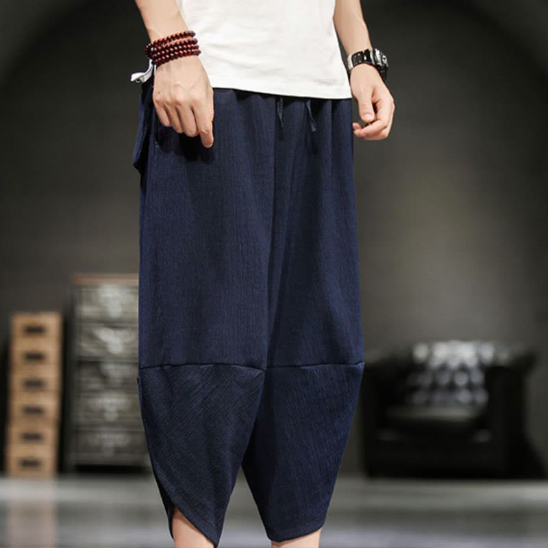 Nimara Ritual Summer Solid Men's Cropped Pants With Pockets
