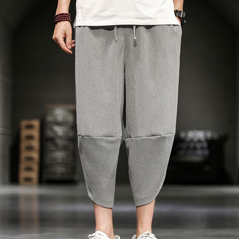 Nimara Ritual Summer Solid Men's Cropped Pants With Pockets