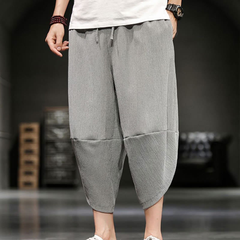 Nimara Ritual Summer Solid Men's Cropped Pants With Pockets